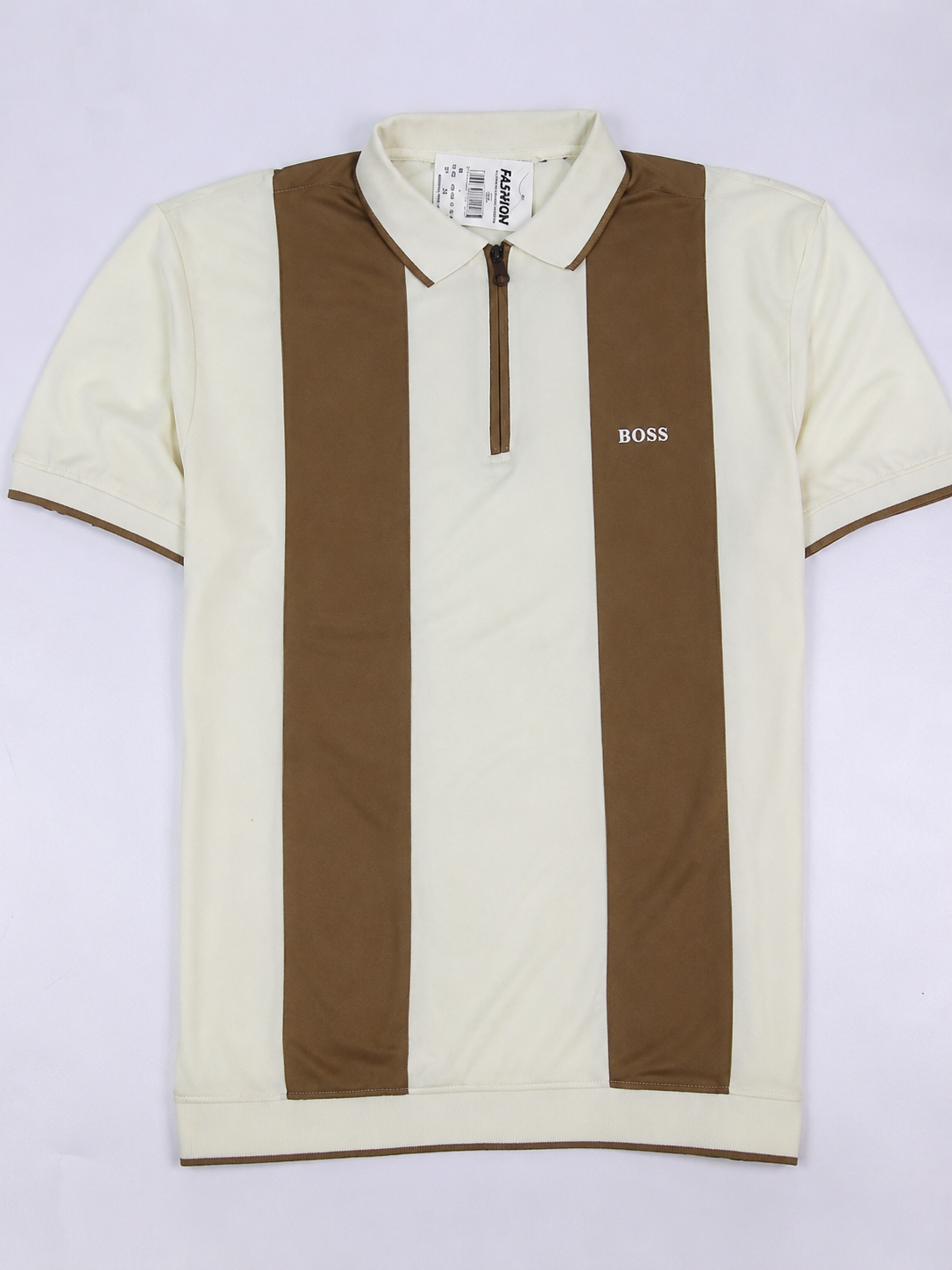 Brown Stripe Old Money Polo
